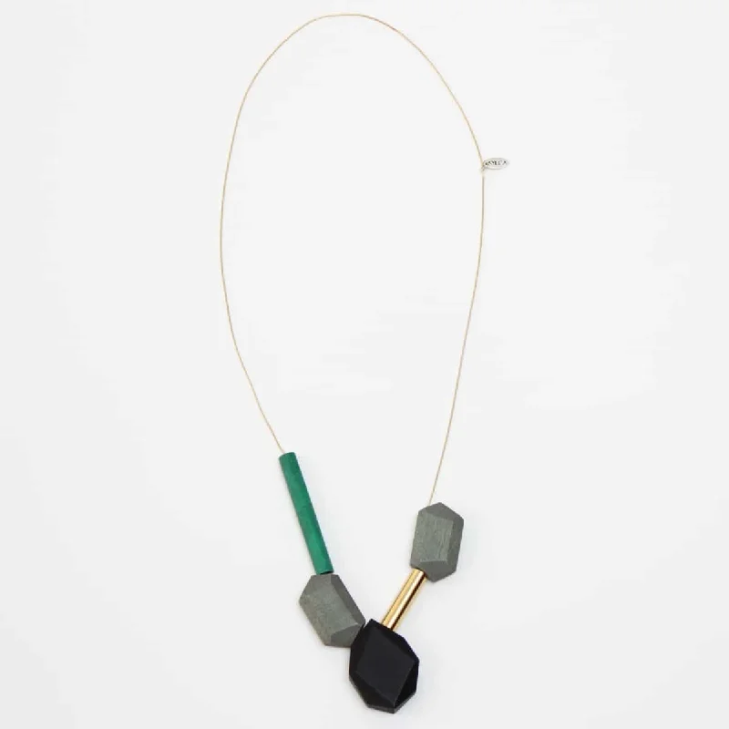 bold quartz choker necklaces-Geometric Mabel Necklace Green