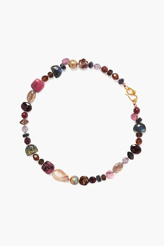 geometric onyx anklets-Pandora Necklace Pink Mix