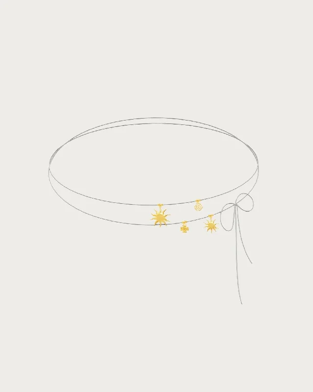 gold vine stud necklaces-Sol Nina Waist Cord