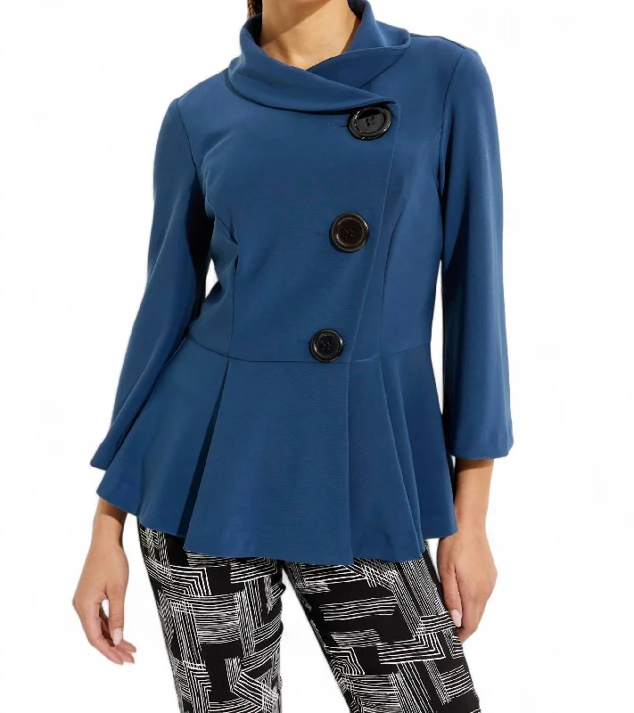 ladies trendy rompers-Button Front Jacket In Nightfall