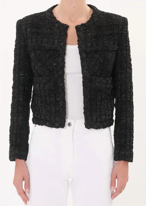 women’s boucle sweaters-Giovani Jacket In Black