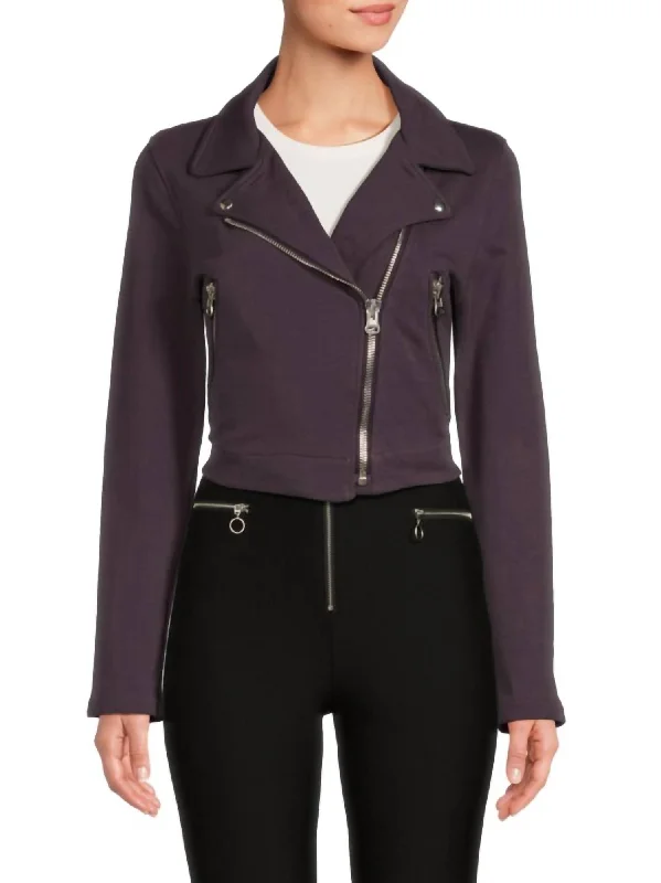 female cotton vests-James Perfecto Jacket In Deep Purple