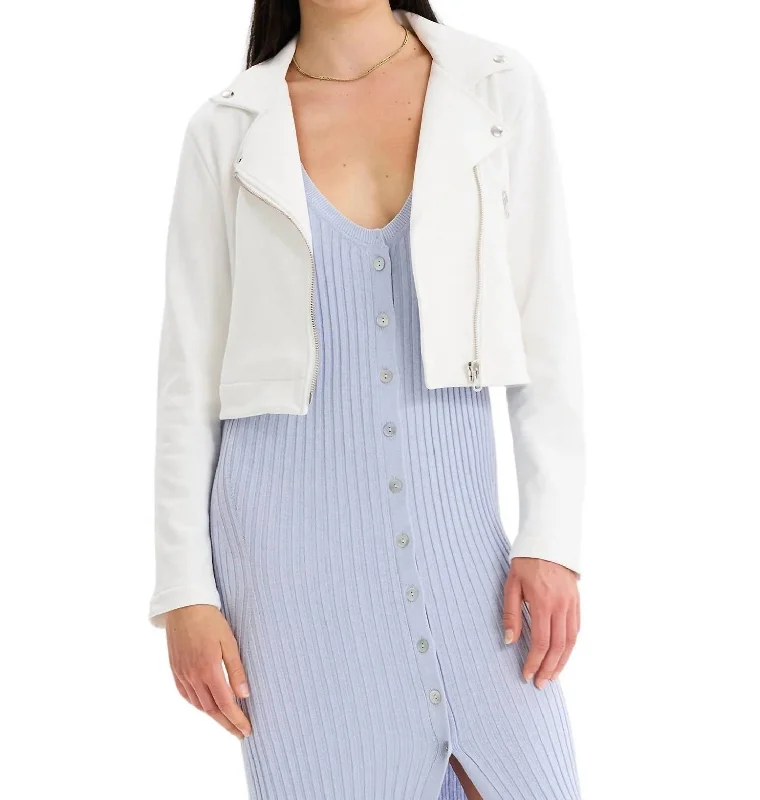 women’s dolman-sleeve tops-James Perfecto Jacket In White