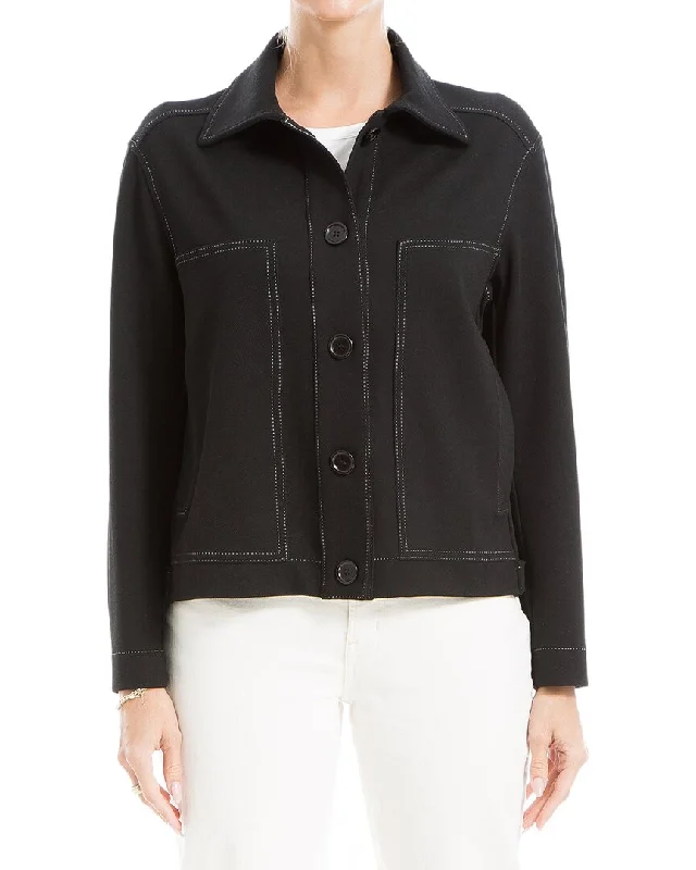 women’s vintage denim-Max Studio Cropped Boyfriend Shirt