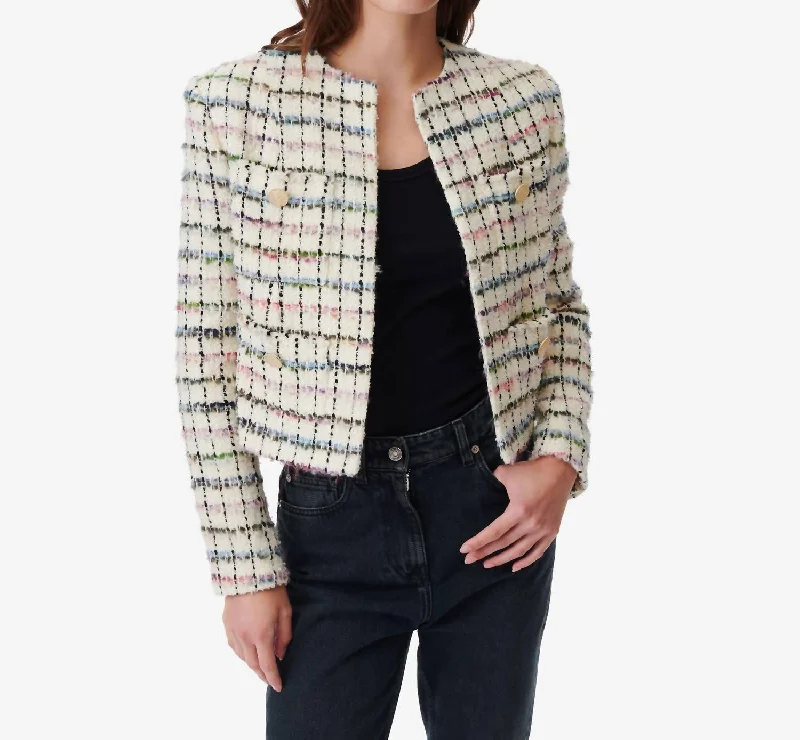 women’s tailored shorts-Miora Tweed Jacket In Multicolor