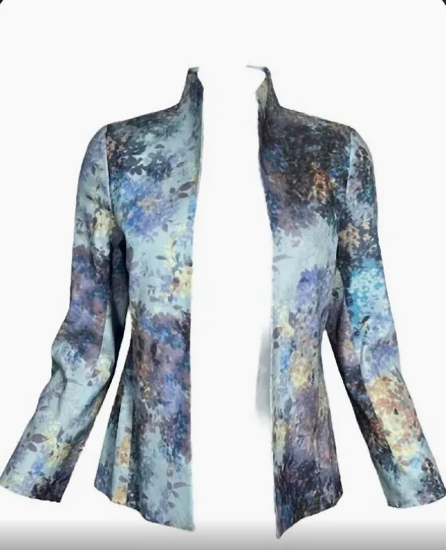 women’s tailored culottes-Shaped Jacket Monet In Blue Multi