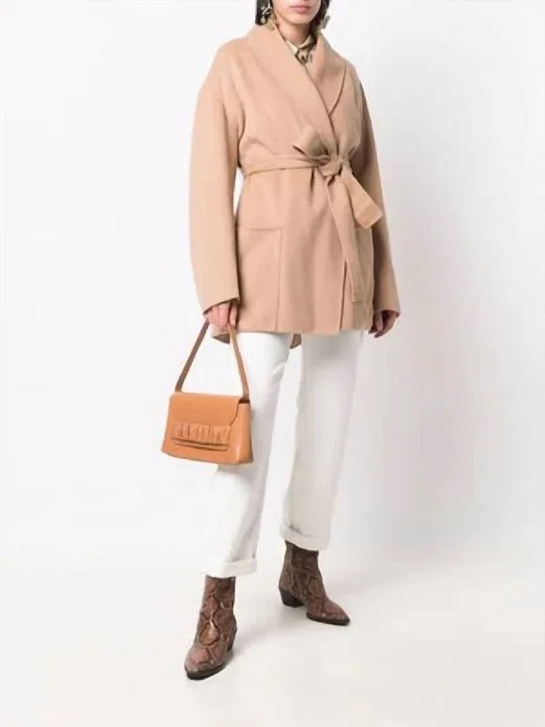 women’s silk midi dresses-Silhouettes Coat In Soft Camel