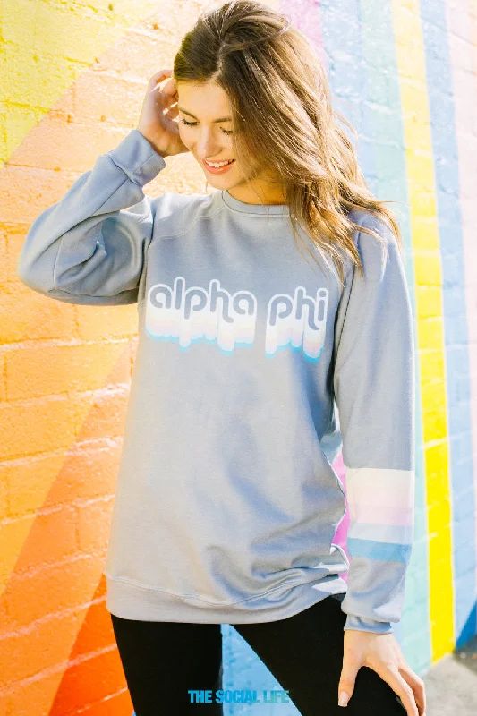 women’s stonewashed jeans-Alpha Phi Dreamer Raglan Crewneck