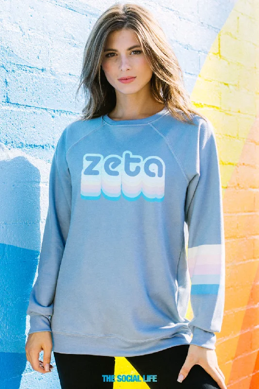 women’s mohair pullovers-Zeta Tau Alpha Dreamer Raglan Crewneck