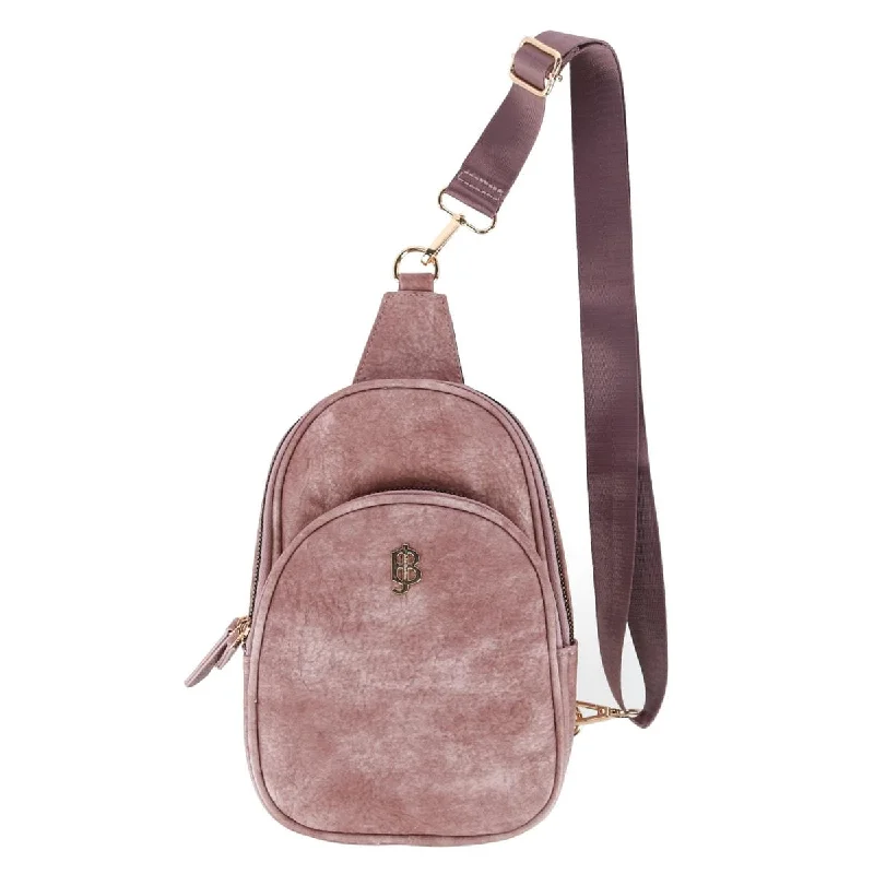 Women's floral hobo bags-Buxton Women's Vegan Leather Sling Bag