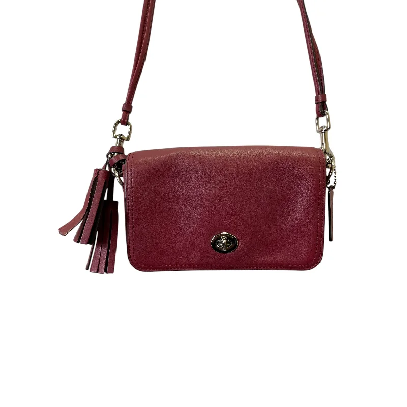 Women's retro satchel bags-Crossbody Designer By Coach In Maroon, Size:Small