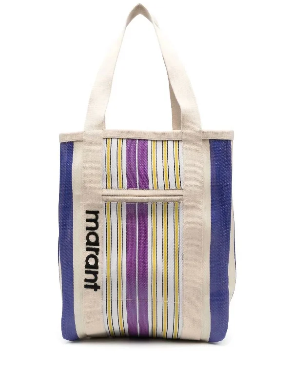 Ladies boho sling bags-Darwen Tote Bag In Purple/multicolour