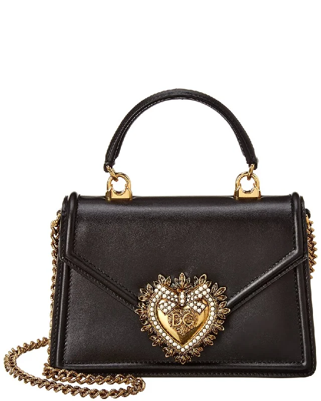 Female trendy purses-Dolce & Gabbana Devotion Mini Leather Top Handle Crossbody