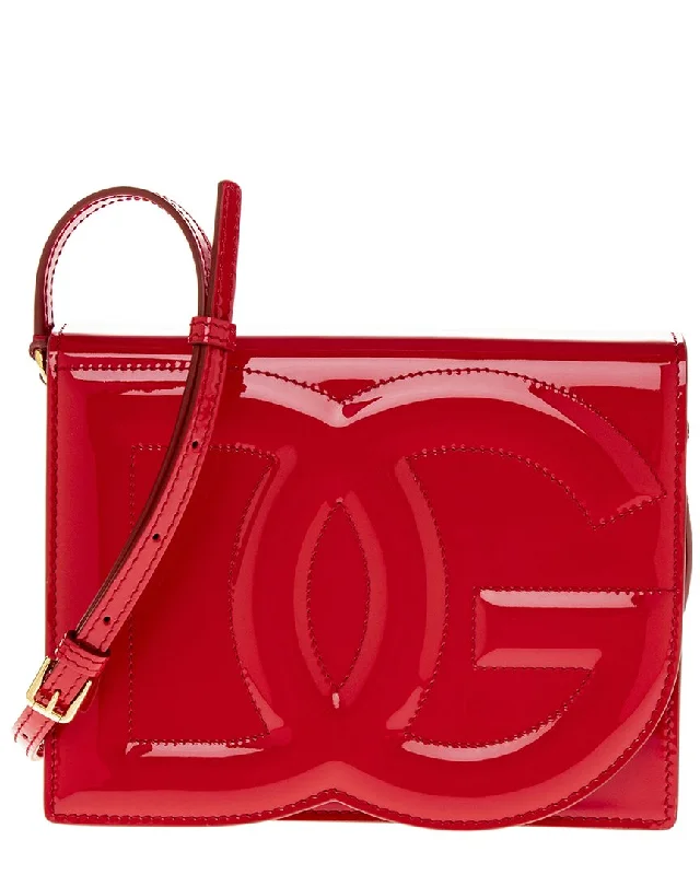 Women's small tote bags-Dolce & Gabbana DG Logo Patent Crossbody