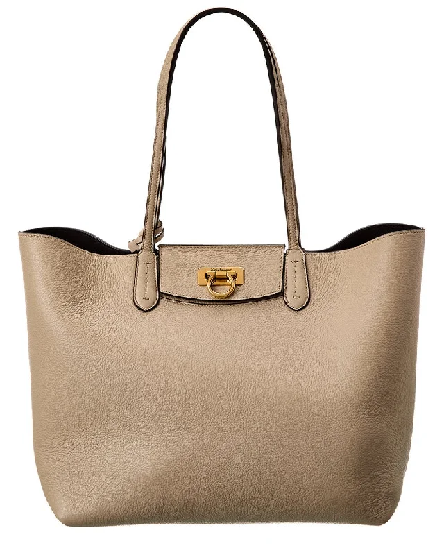 Ladies premium crossbody bags-Ferragamo Gancini Small Leather Tote