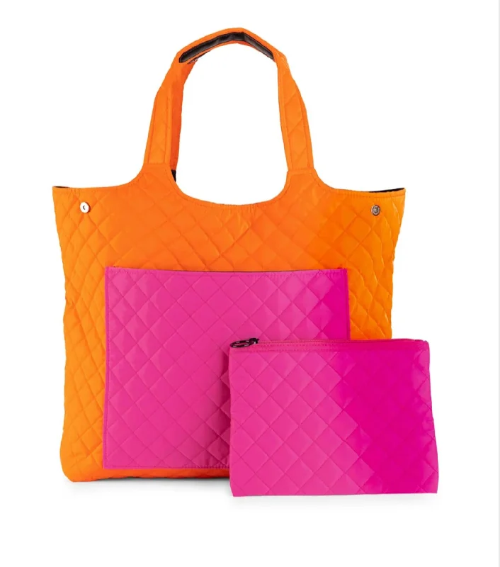 Ladies trendy shoulder bags-Icon Tote W/ Bonus Bag In Orange