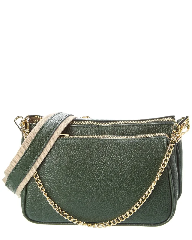 Women's straw shoulder bags-Italian Leather Crossbody