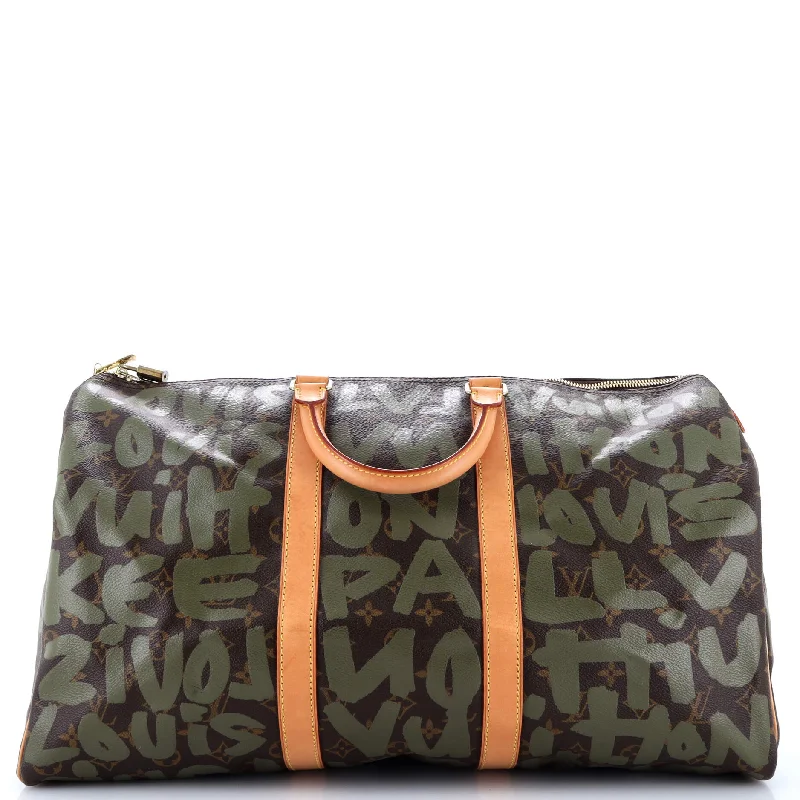 Women's quilted tote bags-Keepall Bag Limited Edition Monogram Graffiti 50