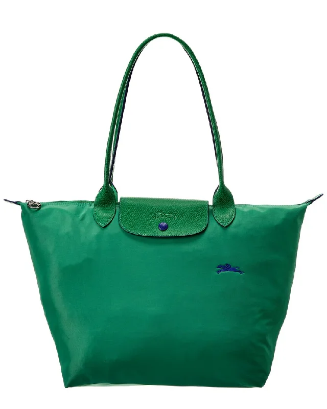 Women's leather tote bags-Longchamp Le Pliage Club Large Nylon Long Handle Tote