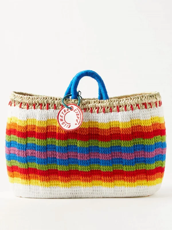 Ladies premium shoulder bags-Medium Undercover Mercado Straw Tote Bag In Rainbow