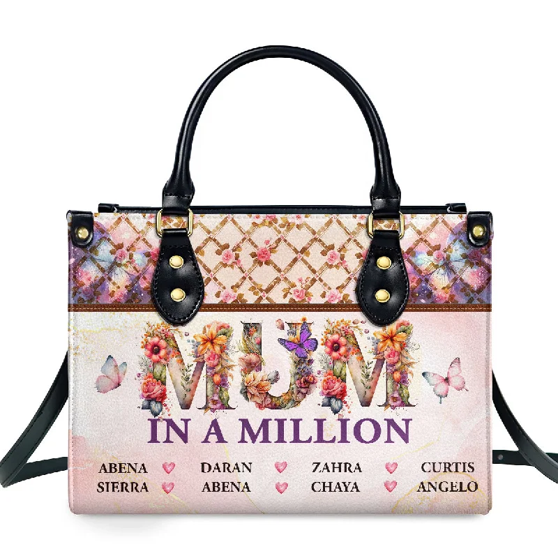 Women's small shoulder bags-Mum In A Million - Personalized Leather Handbag SBLHBLM2085L