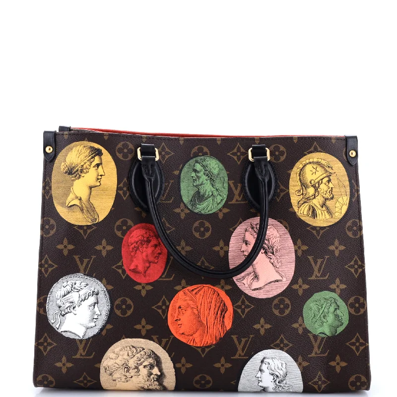 Female elegant handbags-OnTheGo Tote Limited Edition Fornasetti Cameo Monogram Canvas MM