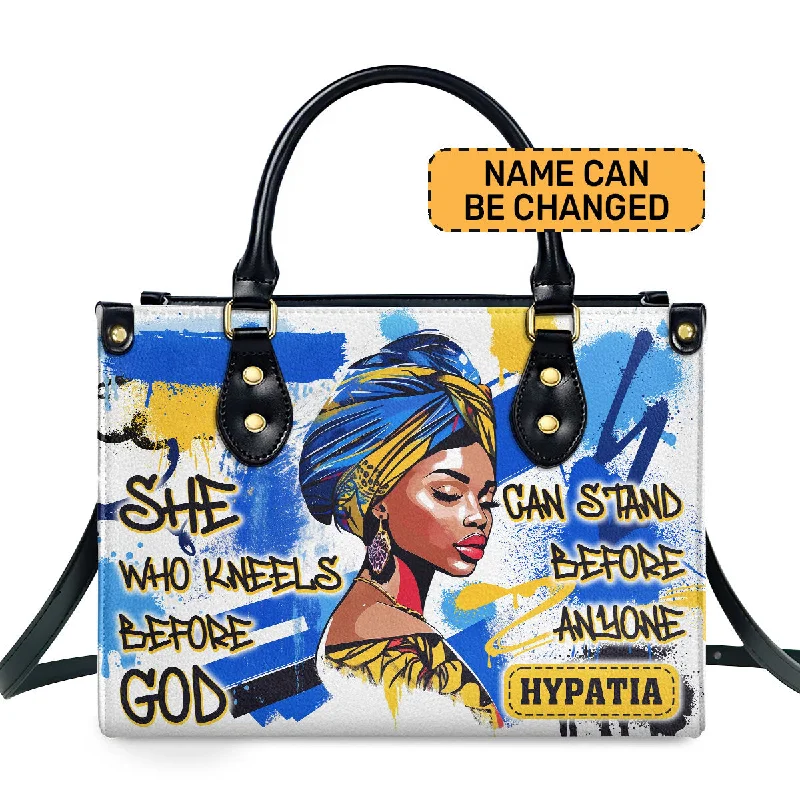 Female stylish crossbody bags-She Who Kneels Before God - Personalized Leather Handbag SBLHBLN1869TA