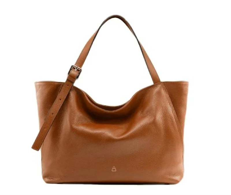 Women's large shoulder bags-Soft Medium Size Tote Bag In Camel