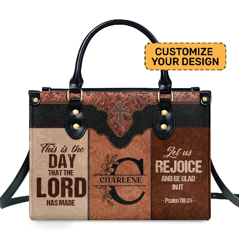 Women's small sling bags-This Is The Day - Personalized Leather Handbag SBLHBLM1522L