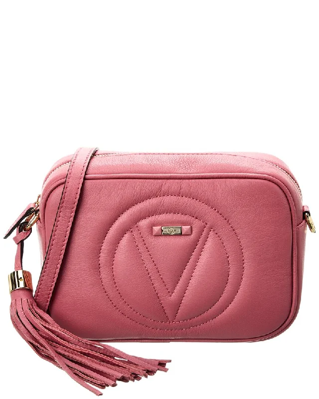 Women's metallic evening bags-Valentino by Mario Valentino Mia Signature Leather Crossbody