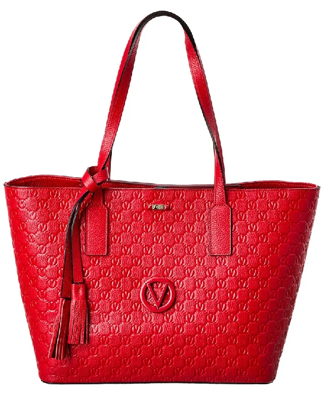 Women's chain tote bags-Valentino by Mario Valentino Soho Dollaro Monogram Leather Tote