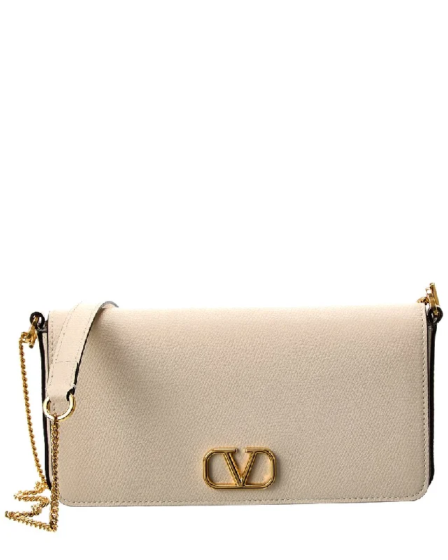 Ladies vintage purses-Valentino VLogo Leather Crossbody