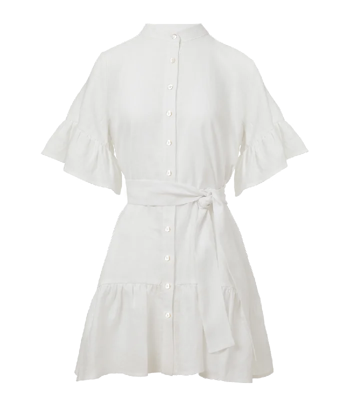 women’s cashmere sweaters-Chara Ruffle Shirtdress