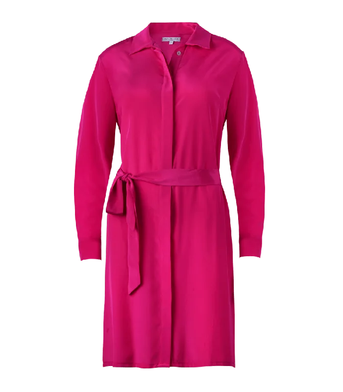 women’s lightweight bombers-Hera Silk Shirtdress