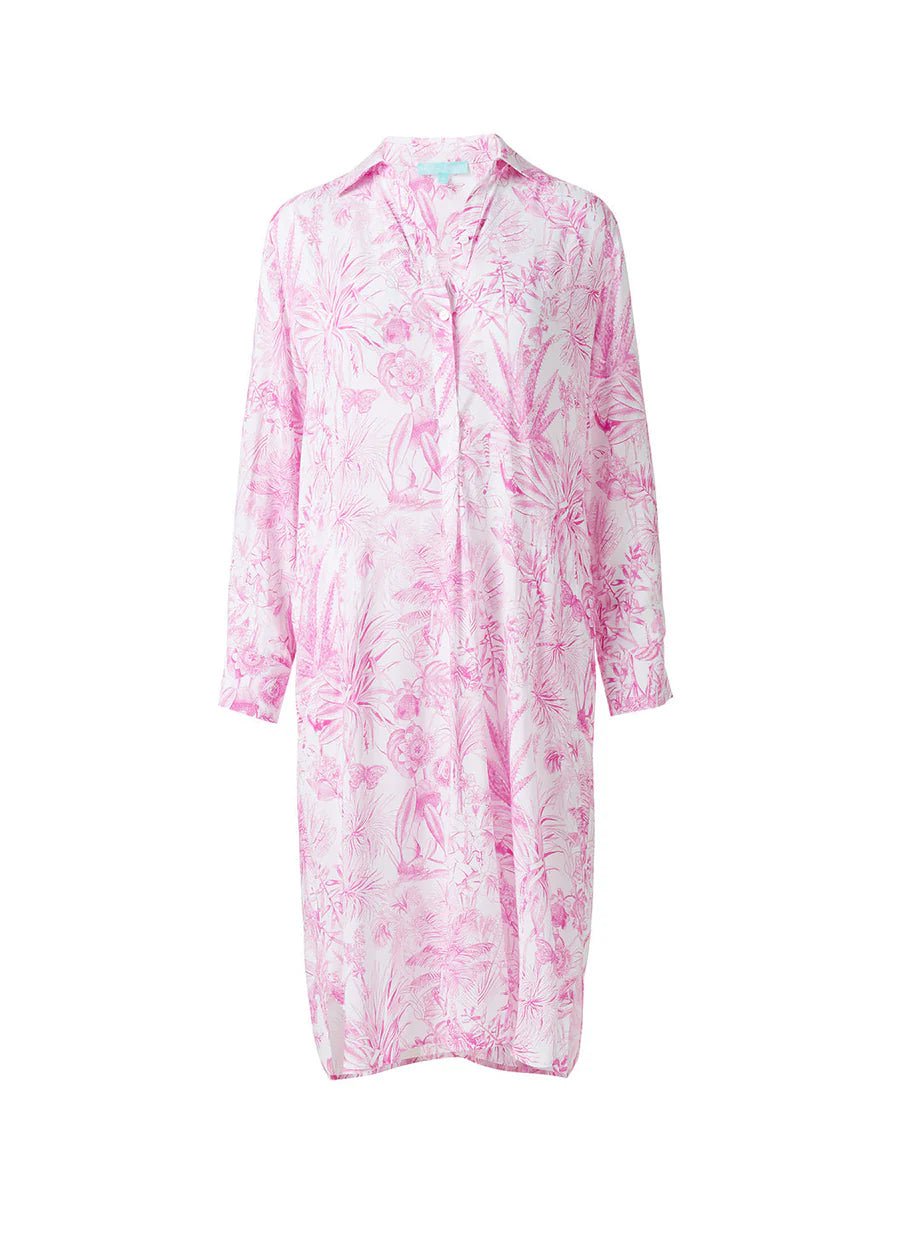 women’s floral mini dresses-Layla Mid Length Shirtdress Exotica