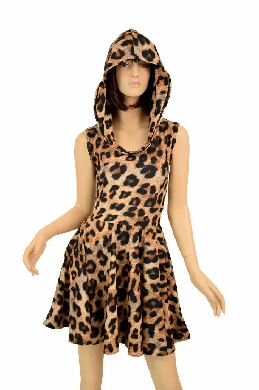 ladies masquerade gowns-Leopard Pocket Skater Dress