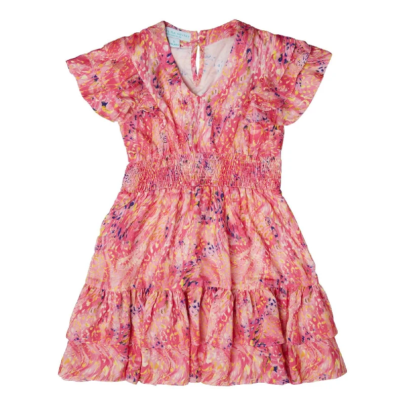 ladies bow-back tops-Ruffled Dress Splash