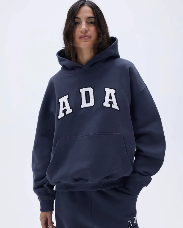 ladies playful rompers-ADA Oversized Hoodie - Midnight Blue