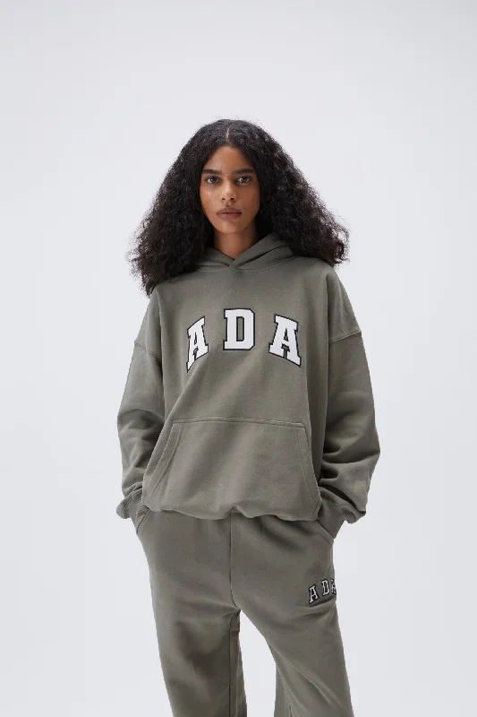 women’s yoga tees-ADA Oversized Hoodie - Olive Green