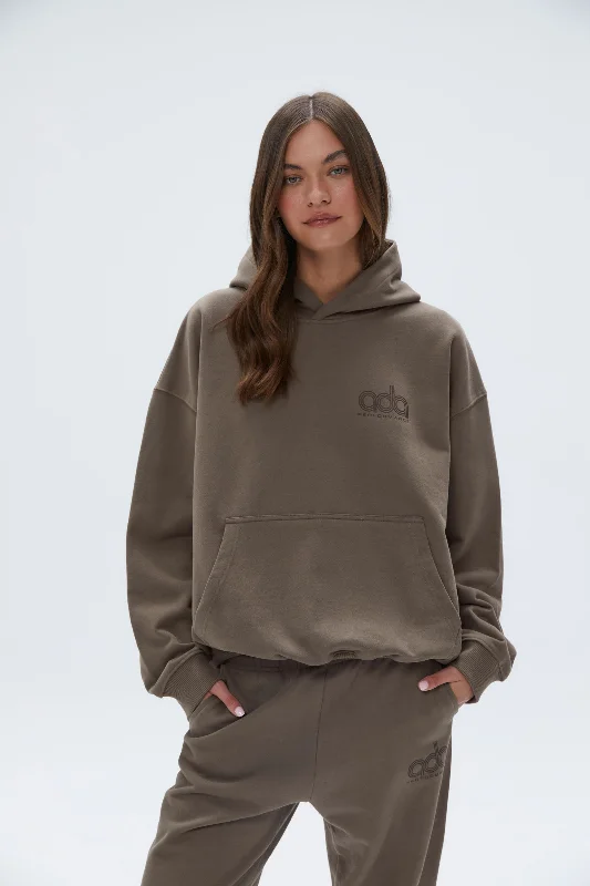 women’s silk midi dresses-Performance Oversized Hoodie - Cocoa Brown