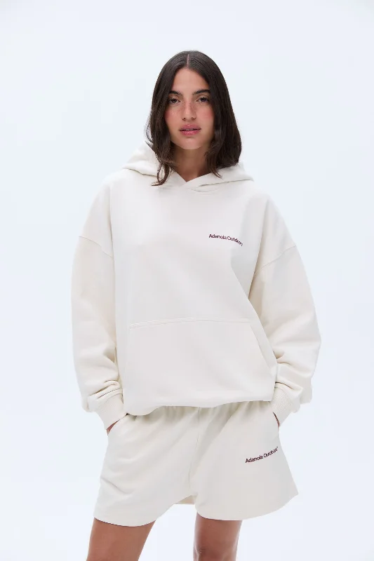 women’s cashmere pullovers-Trail Oversized Hoodie - Marshmallow White