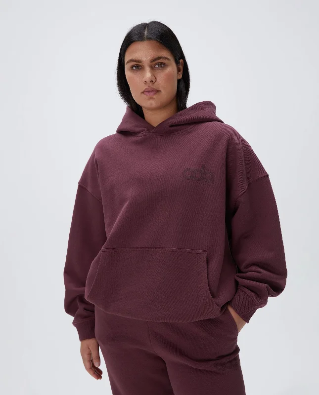 ladies graduation gowns-Performance Oversized Hoodie - Burgundy